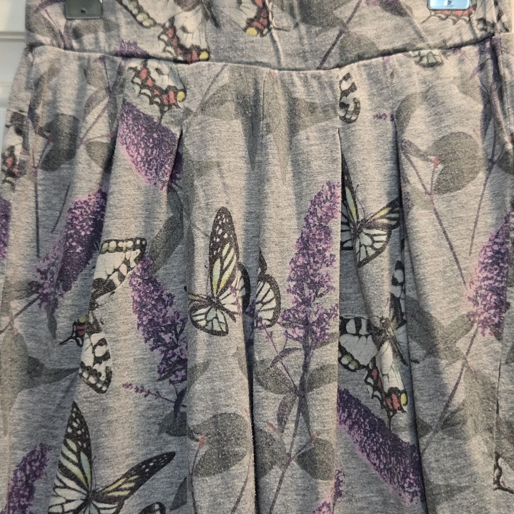 GAP Kids Gray Pants with Purple and Black Butterfly Print